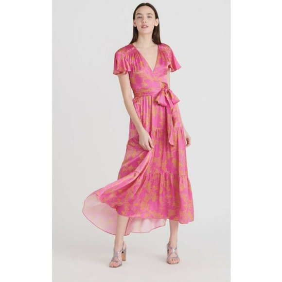 Tanya Taylor Womens Pink Flutter Sleeve 